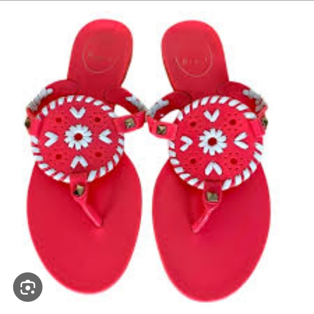 Jack Rogers Vibrant Pink Georgica Jelly Plastic Sandals 7